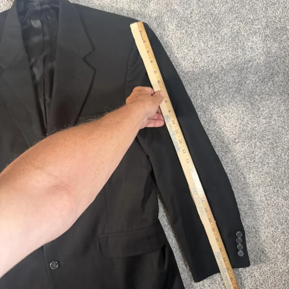 Vtg 90s Y2K Haggar Blazer 42R Dark Academia Corporate Goth Minimalist Classic